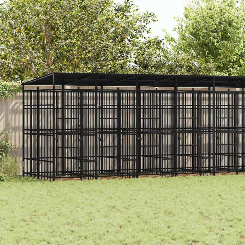 Lauko voljeras šunims su stogu, plienas, 18,43m²