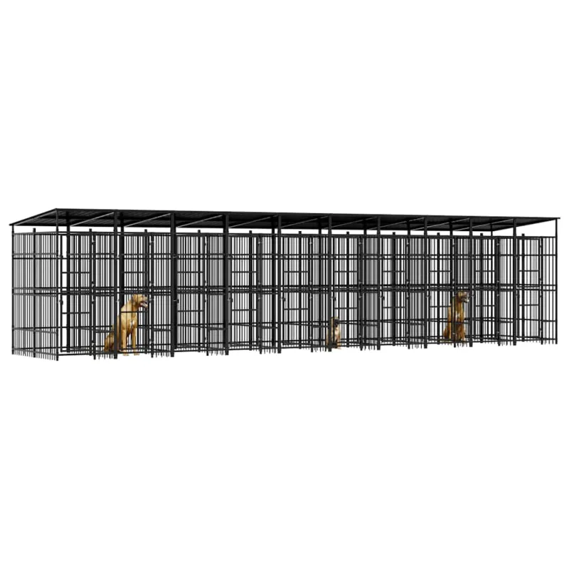 Lauko voljeras šunims su stogu, plienas, 18,43m²