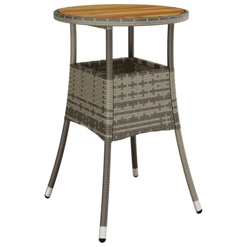 Bistro-Setti pehmusteilla, 3-os osat, harmaa, polyrattani