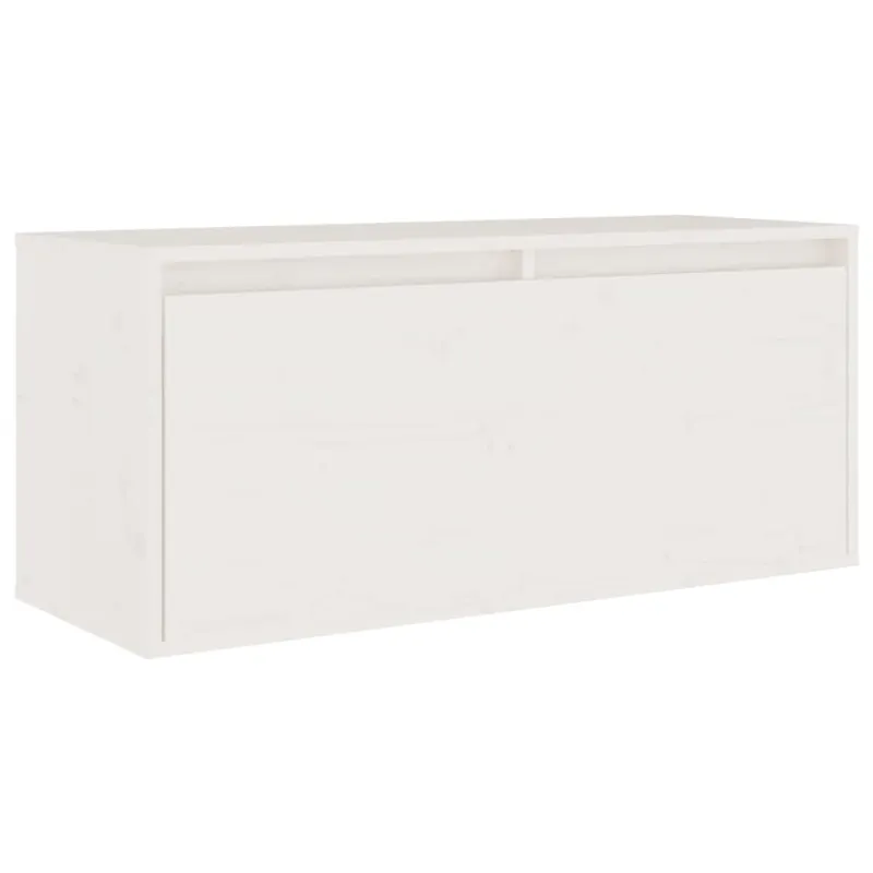 Televizoriaus spintelės, 6vnt., baltos, pušies medienos masyvas
