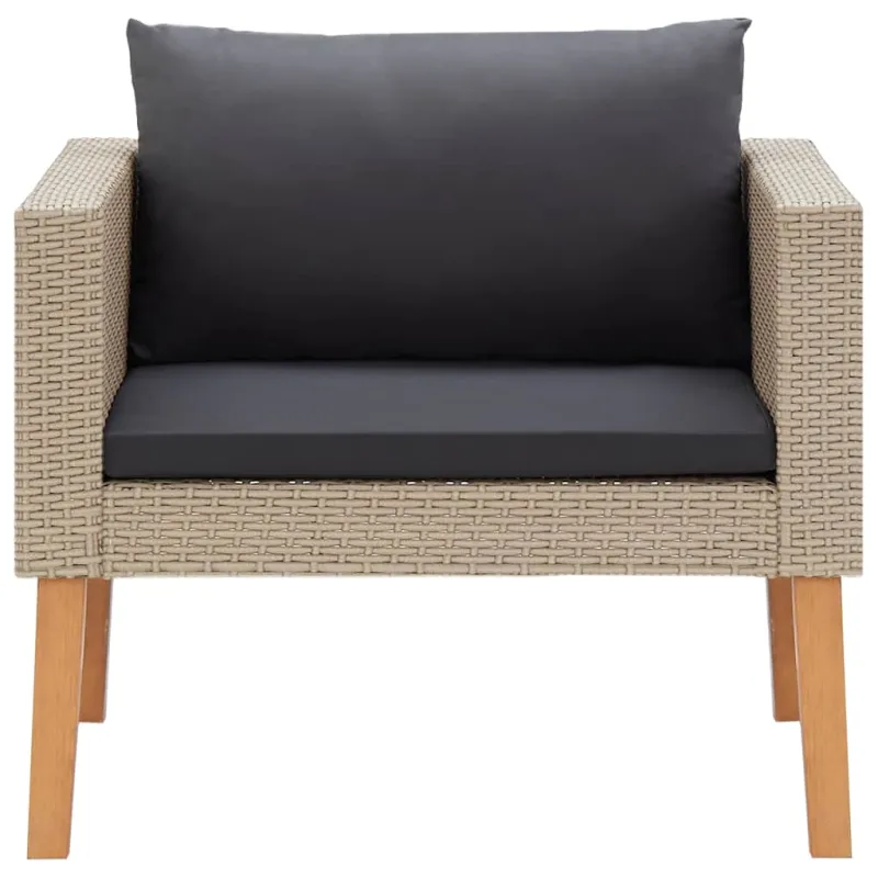 Vienvietė sodo sofa su pagalvėlėmis, smėlio, poliratanas