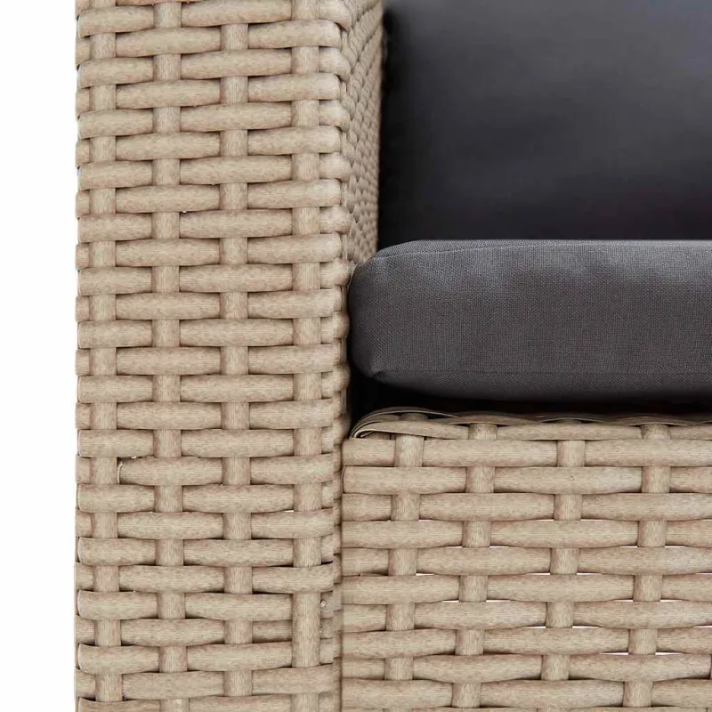 Vienvietė sodo sofa su pagalvėlėmis, smėlio, poliratanas