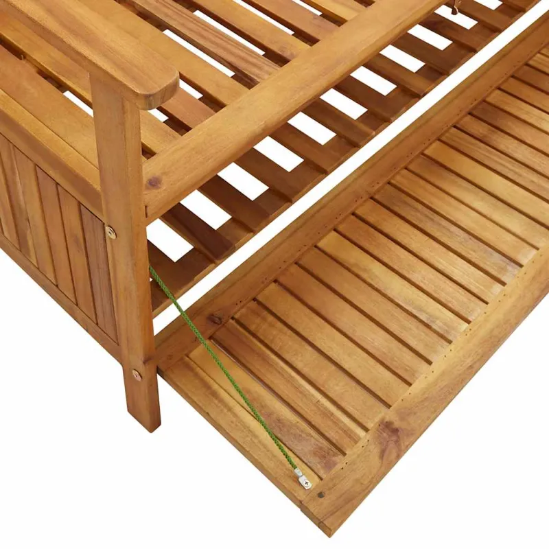 Sodo suoliukas-daiktadėžė, 120cm, akacijos medienos masyvas