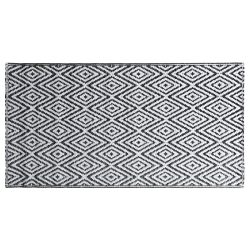 Lauko kilimas, ARAKIL baltos ir juodos spalvos, 80x150cm, PP
