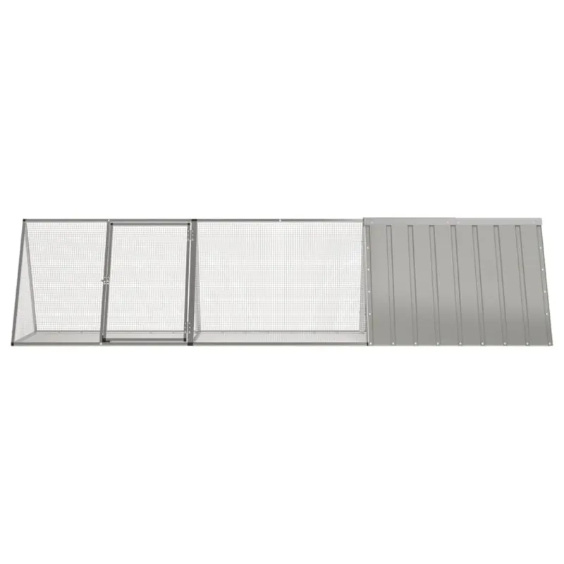 Triušių narvas, pilkas, 302,5x80,5x71 cm, cinkuotas plienas