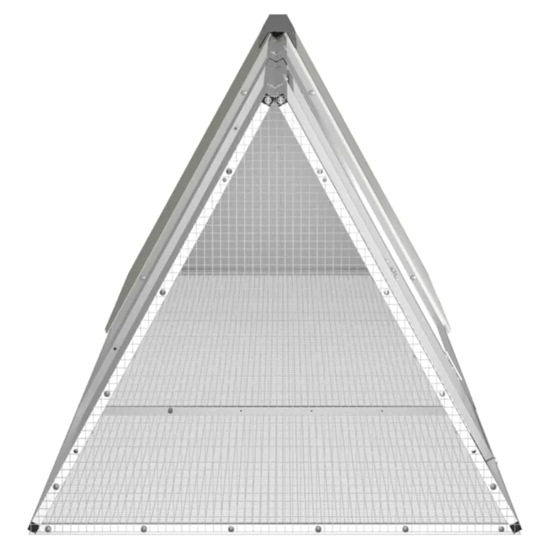 Triušių narvas, pilkas, 302,5x80,5x71 cm, cinkuotas plienas