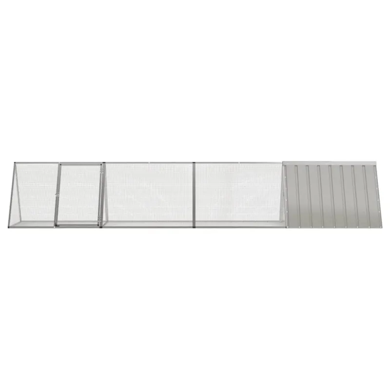 Triušių narvas, pilkas, 403,5x80,5x71cm, galvanizuotas plienas