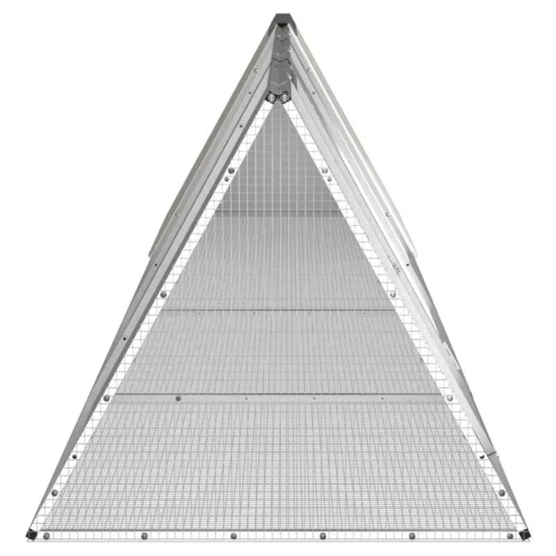 Triušių narvas, pilkas, 403,5x80,5x71cm, galvanizuotas plienas