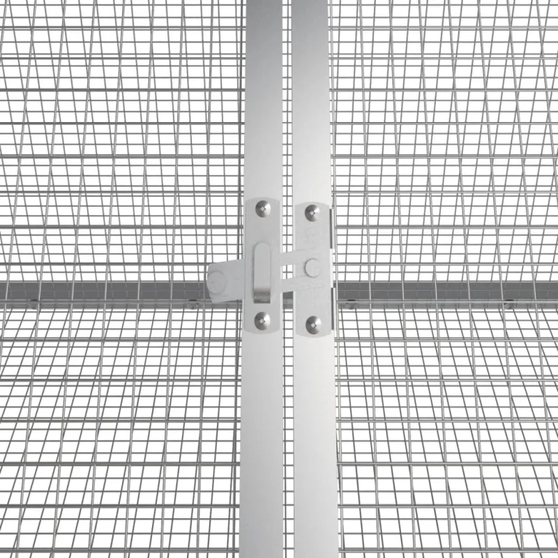 Triušių narvas, pilkas, 403,5x80,5x71cm, galvanizuotas plienas