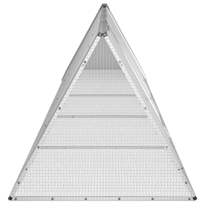 Triušių narvas, pilkas, 504,5x80,5x71cm, galvanizuotas plienas