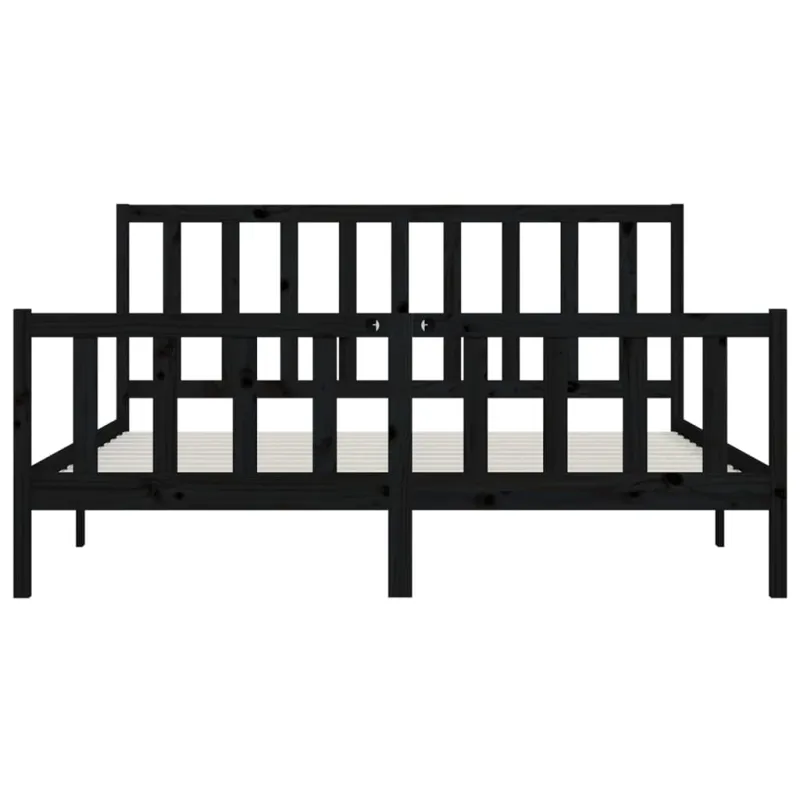 Lovos rėmas, juodos spalvos, 200x200cm, medienos masyvas