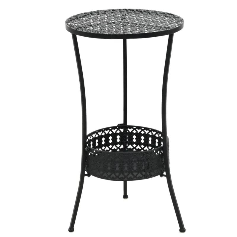 Bistro-ruokailupöytä, musta, 40x70cm, metalli