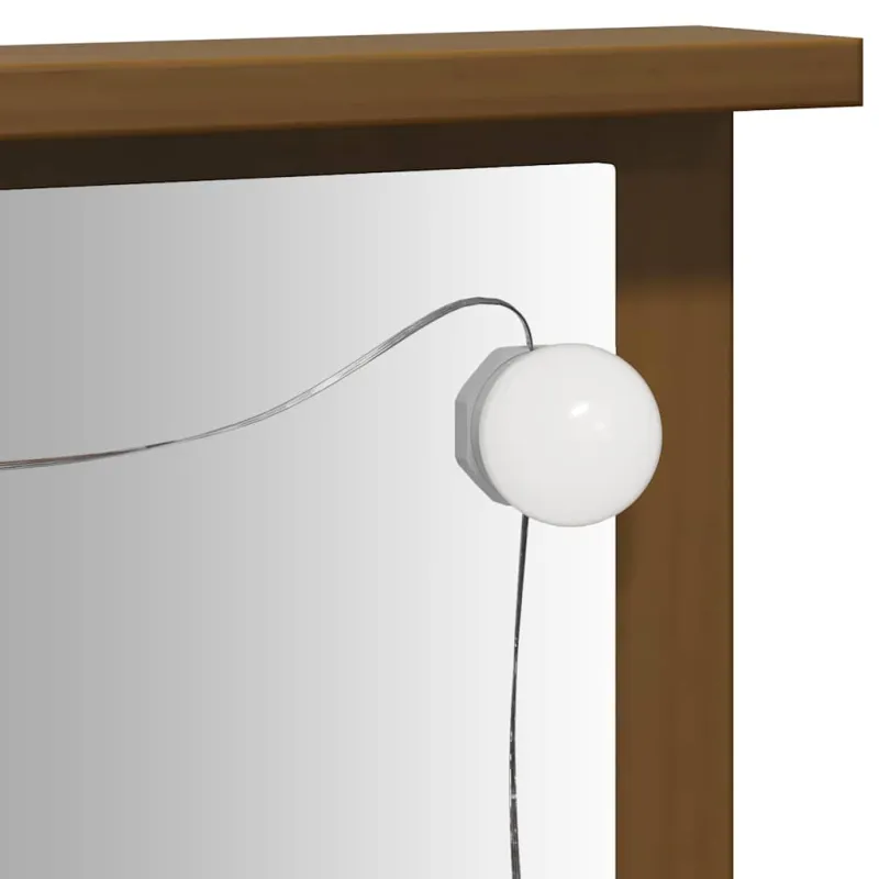 Kosmetinio staliuko su LED komplektas, medaus rudas, pušis