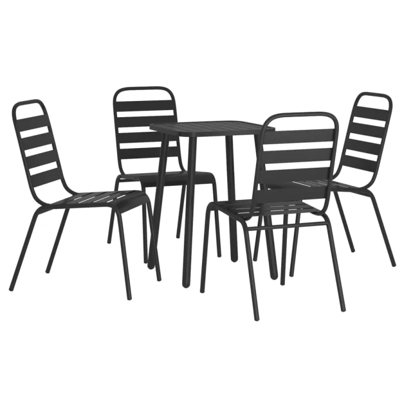 Sodo ruokailuryhmä, 5 osaa, antrasiitti, teräs