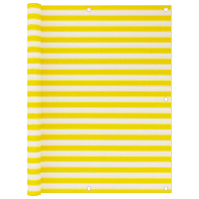Balkono pertvara, geltonos ir baltos spalvos, 120x500cm, HDPE