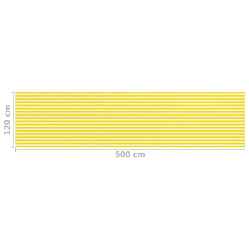 Balkono pertvara, geltonos ir baltos spalvos, 120x500cm, HDPE