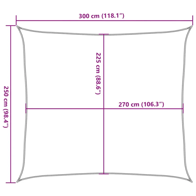 Uždanga nuo saulės, antracito spalvos, 2,5x3m, HDPE, 160g/m²