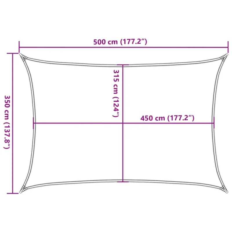 Uždanga nuo saulės, antracito spalvos, 3,5x5m, HDPE, 160g/m²