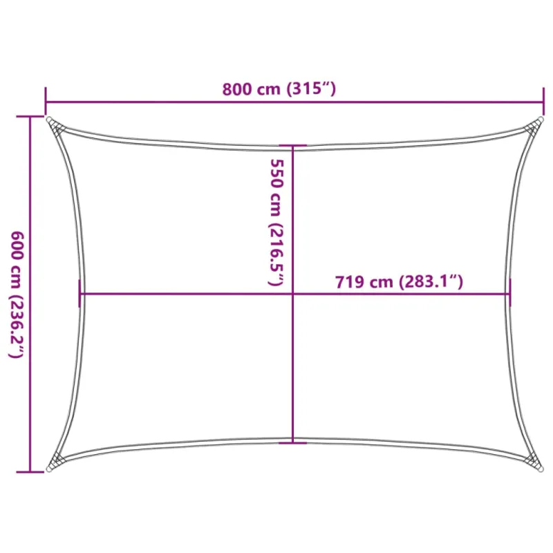 Uždanga nuo saulės, antracito spalvos, 6x8m, HDPE, 160g/m²