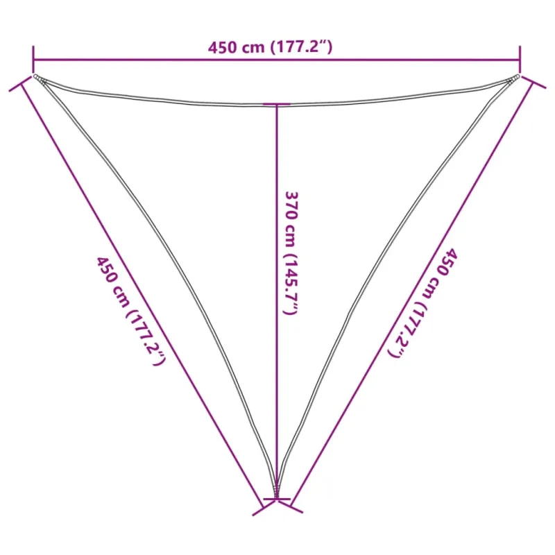 Uždanga nuo saulės, antracito, 4,5x4,5x4,5m, HDPE, 160g/m²