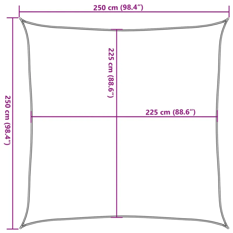 Uždanga nuo saulės, smėlio spalvos, 2,5x2,5m, HDPE, 160g/m²