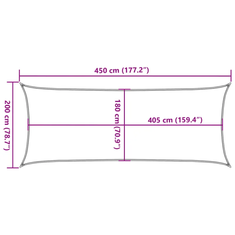 Uždanga nuo saulės, smėlio spalvos, 2x4,5m, HDPE, 160g/m²