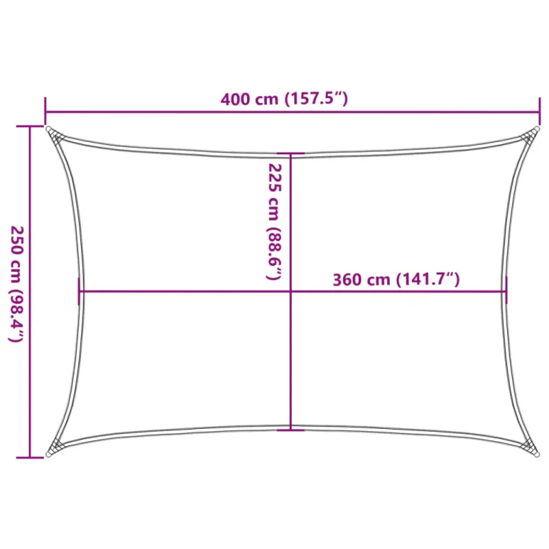 Uždanga nuo saulės, smėlio spalvos, 2,5x4m, HDPE, 160g/m²
