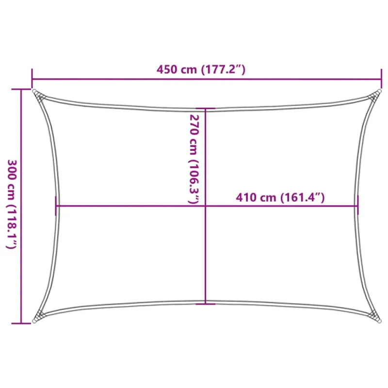 Uždanga nuo saulės, smėlio spalvos, 3x4,5m, HDPE, 160g/m²