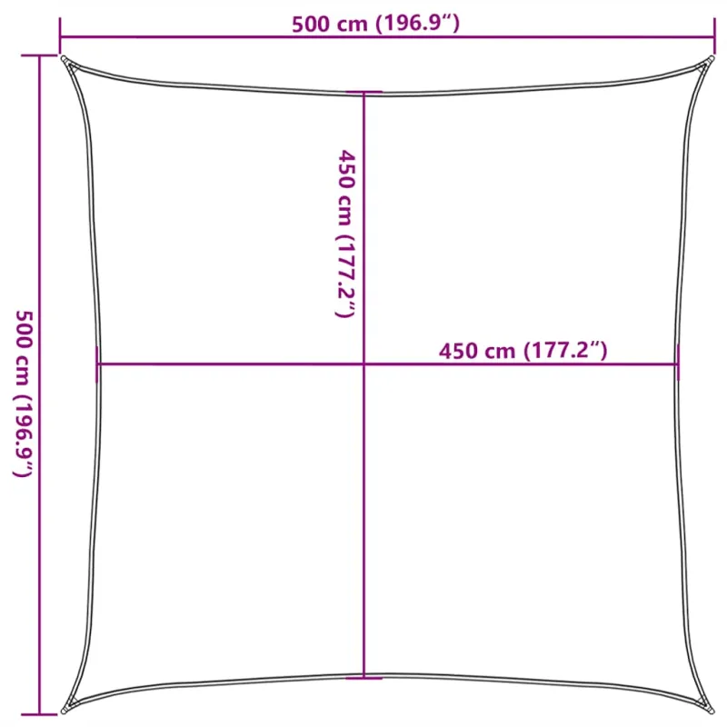 Uždanga nuo saulės, baltos spalvos, 5x5m, HDPE, 160g/m²