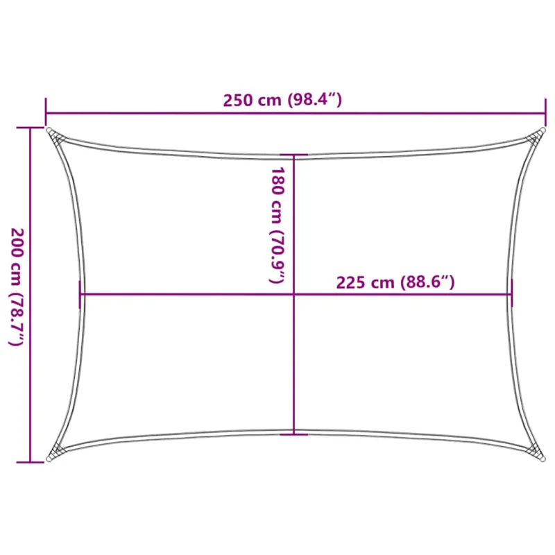 Uždanga nuo saulės, baltos spalvos, 2x2,5m, HDPE, 160g/m²