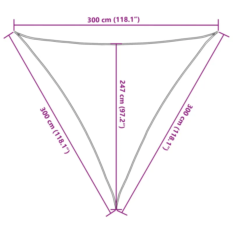 Uždanga nuo saulės, baltos spalvos, 3x3x3m, HDPE, 160g/m²
