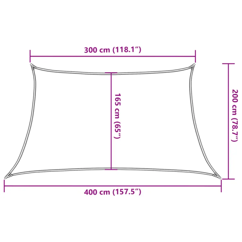 Uždanga nuo saulės, baltos spalvos, 3/4x2m, HDPE, 160g/m²