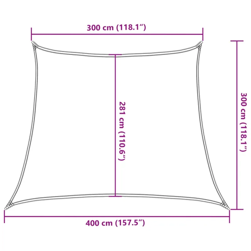 Uždanga nuo saulės, baltos spalvos, 3/4x3m, HDPE, 160g/m²