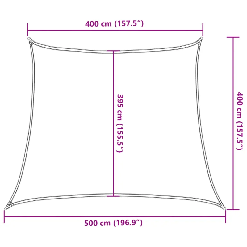 Uždanga nuo saulės, baltos spalvos, 4/5x4m, HDPE, 160g/m²