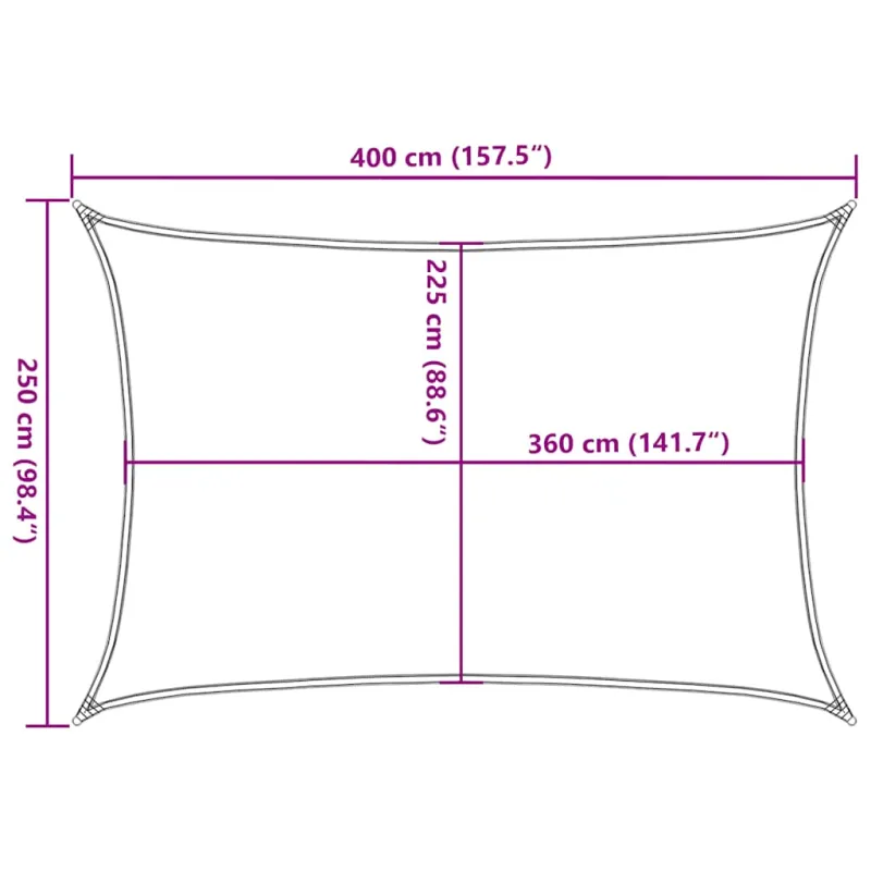 Uždanga nuo saulės, šviesiai žalia, 2,5x4m, HDPE, 160g/m²