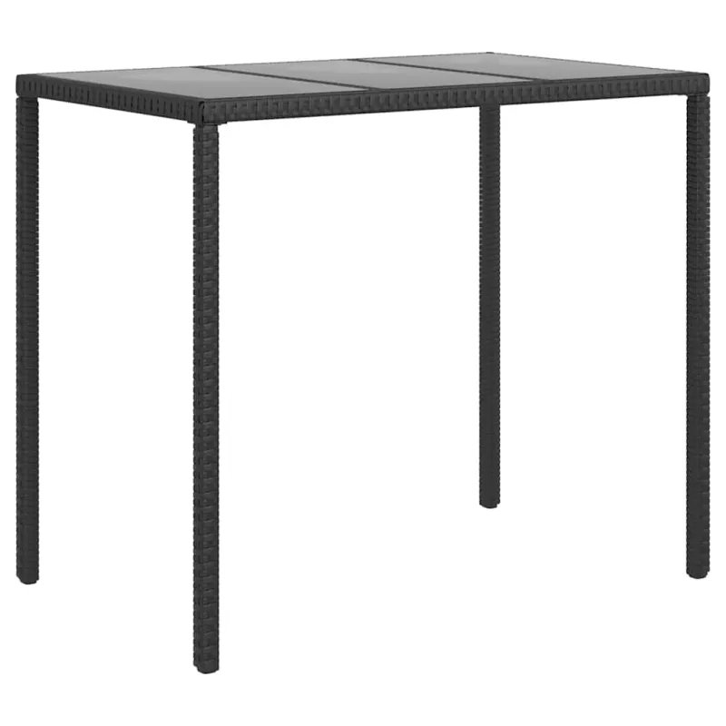 Sodo komplekti, 6 osaa, musta, polyrattana, sisältää tyynyt