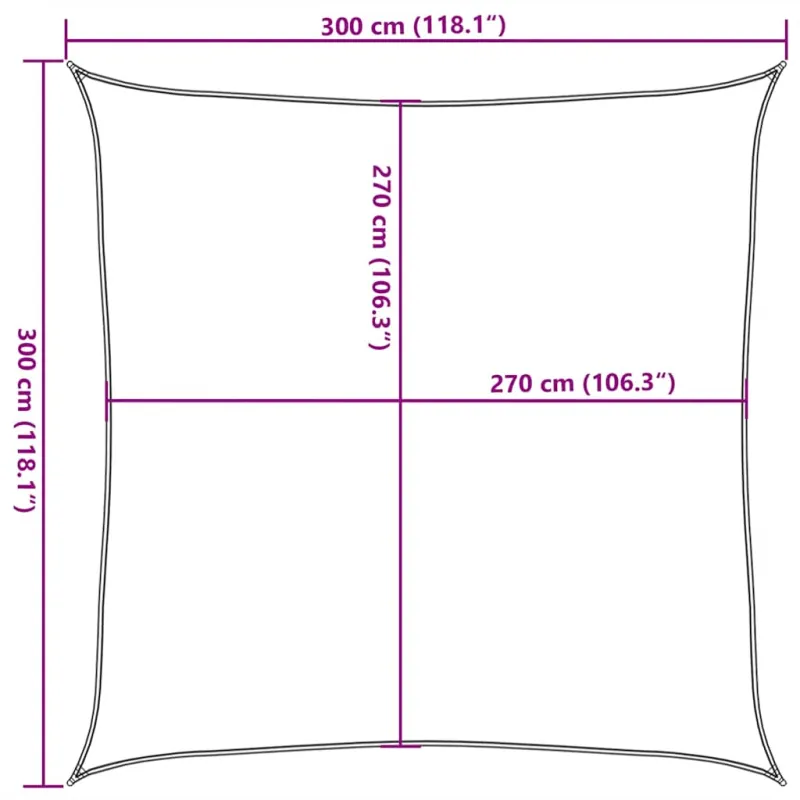 Uždanga nuo saulės, taupe spalvos, 3x3m, HDPE, 160g/m²