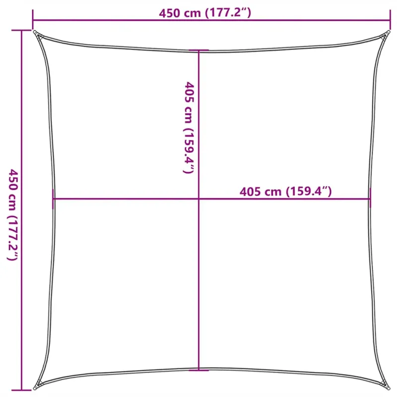Uždanga nuo saulės, taupe spalvos, 4,5x4,5m, HDPE, 160g/m²