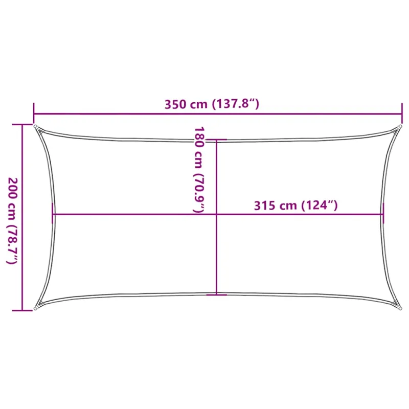 Uždanga nuo saulės, taupe spalvos, 2x3,5m, HDPE, 160g/m²