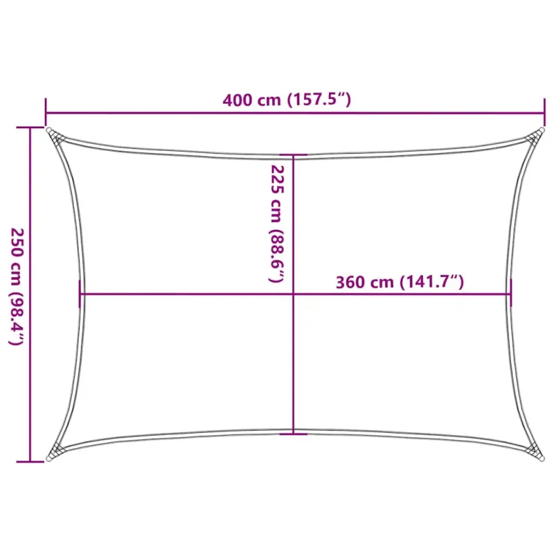 Uždanga nuo saulės, taupe spalvos, 2,5x4m, HDPE, 160g/m²