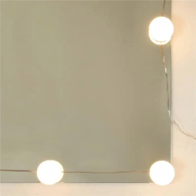 Kosmetinio staliuko komplektas su LED, baltas, apdirbta mediena