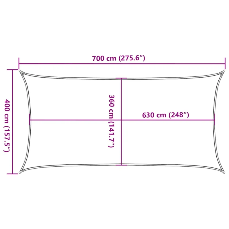 Uždanga nuo saulės, taupe spalvos, 4x7m, HDPE, 160g/m²