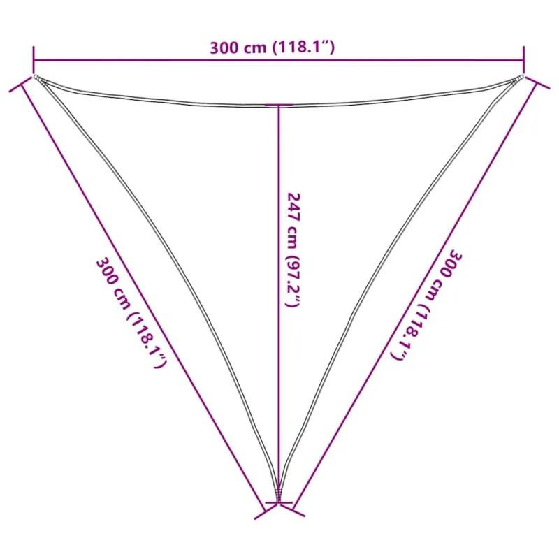 Uždanga nuo saulės, taupe spalvos, 3x3x3m, HDPE, 160g/m²