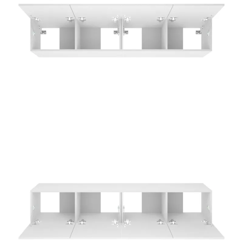 Televizoriaus spintelės, 4vnt., baltos, 80x30x30cm, mediena