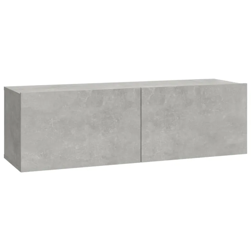 Sieninės TV spintelės, 4vnt., betono pilkos, 100x30x30cm