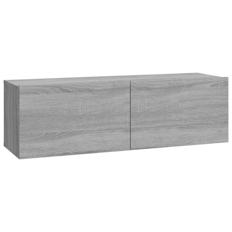 Sieninės TV spintelės, 4vnt., pilkos ąžuolo, 100x30x30cm