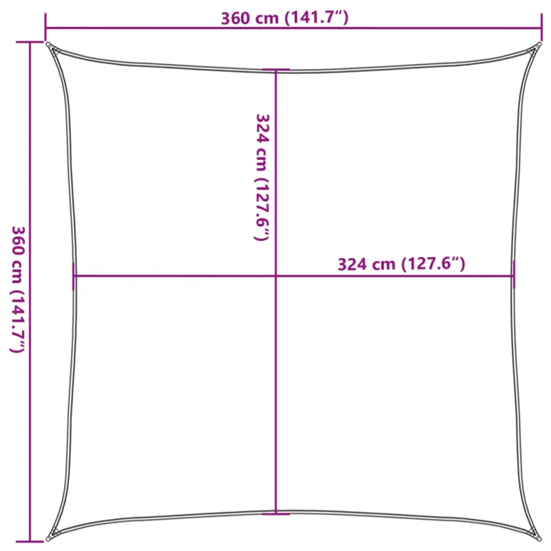 Uždanga nuo saulės, tamsiai žalia, 3,6x3,6m, HDPE, 160g/m²