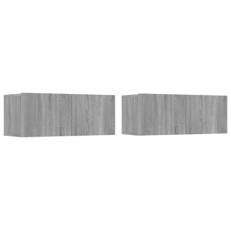 TV spintelių komplektas, 5 dalių, pilkas ąžuolo, mediena