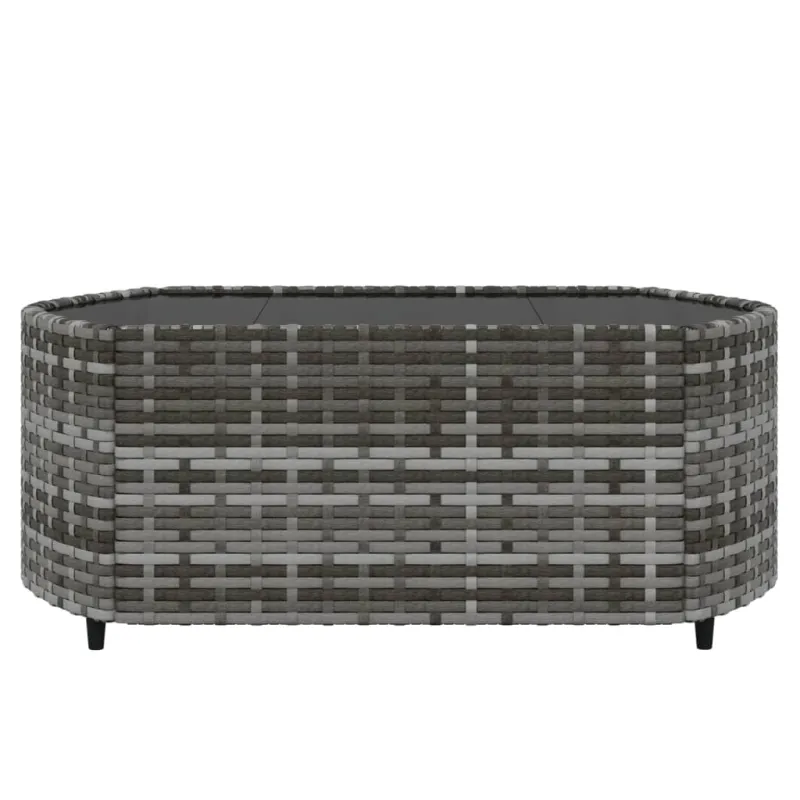 Sodo komplekti, jossa pehmusteet, 4-osainen, harmaa, polyratasta