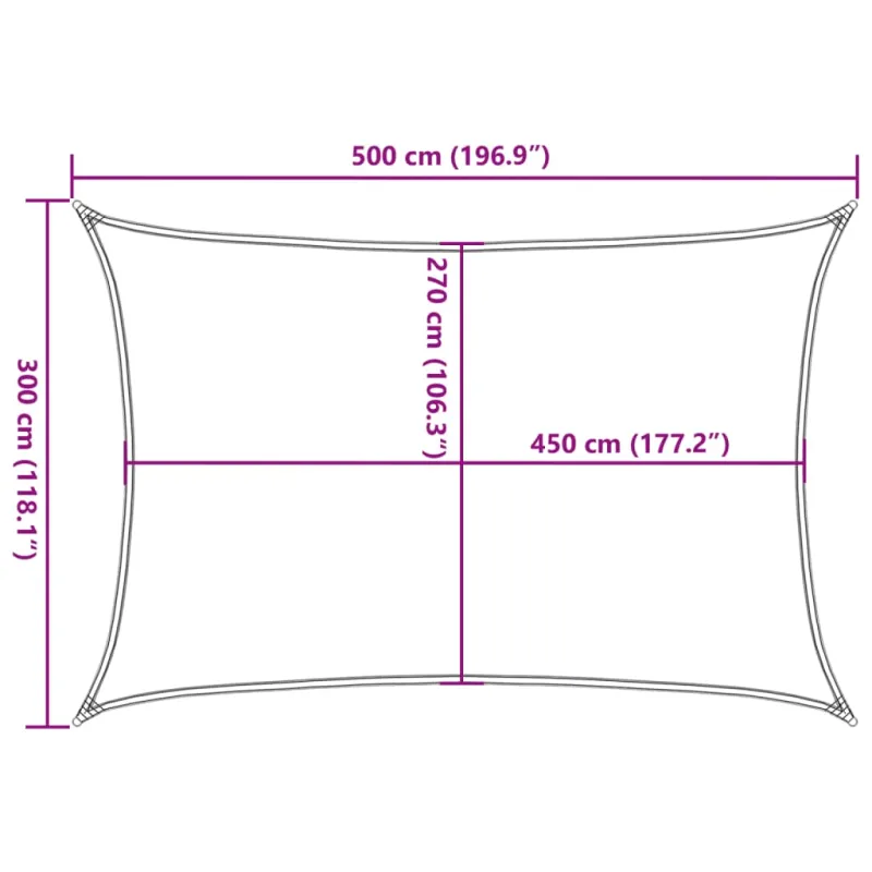Burė nuo saulės, mėlynos spalvos, 3x5m, HDPE, 160g/m²